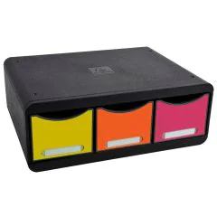 Caisson à 3 tiroirs - Toolbox Maxi - Noir/Arlequin EXACOMPTA Iderama Image