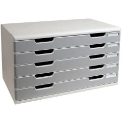 EXACOMPTA Module de rangement 5 tiroirs - A3 - Gris/granit