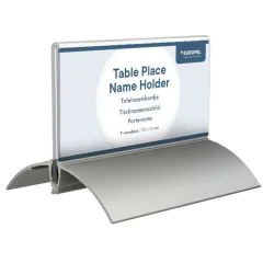 Chevalet de table - Porte-nom avec socle en aluminium - 100 x 52 mm : EUROPEL image