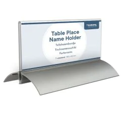 Chevalet de table - Porte-nom avec socle en aluminium - 100 x 52 mm : EUROPEL image
