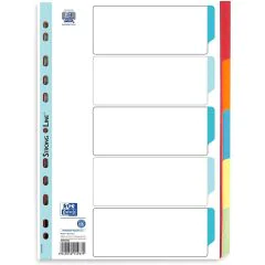 Photo OXFORD 400034589: Jeu de 5 intercalaires neutres en carton coloré
