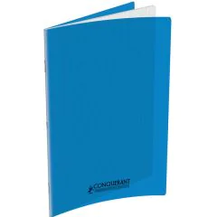 Cahier d'écolier 170 x 220 mm Grands carreaux 96 pages - Polypro Bleu pastel CONQUERANT