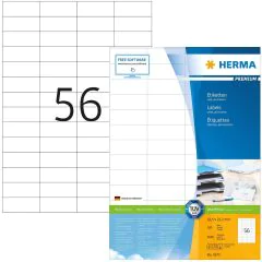 Étiquettes adhésives - 52,5 x 21,2 mm - Blanc : HERMA Premium Lot de 5600 Image