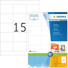 Étiquettes adhésives - 70 x 50,8 mm - Blanc : HERMA Premium Lot de 1500 Image