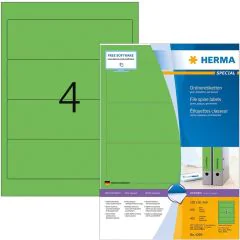 Etiquettes pour dos de classeur - 61 x 192 mm - Vert : HERMA 4299