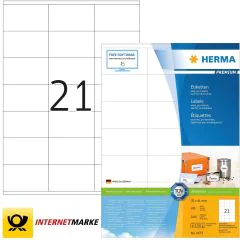 Étiquettes adhésives - 70 x 41 mm - Blanc : HERMA Premium Lot de 2100 Image