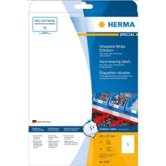 Étiquettes adhésives plastifiées - 210 x 297 mm - Très résistantes HERMA 4698