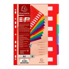 Jeu de 6 Intercalaires en PP opaque - 225 x 297 mm EXACOMPTA