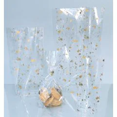 Sachet transparent avec fond - Motifs de Noël - 115 x 190 mm : FOLIA Lot de 10 Modèle