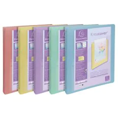 Classeur Personnalisable 4 anneaux de 30 mm - Assortiment Pastel : EXACOMPTA assort