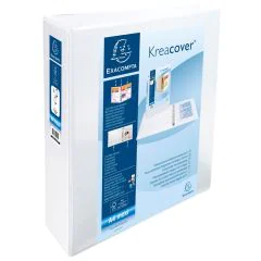 EXACOMPTA 51824E Classeurs personnalisables avec 3 pochettes - Blanc - Dos de 78 mm