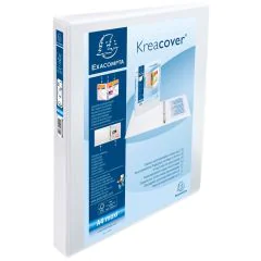 EXACOMPTA 51826E : Classeurs personnalisables avec 3 pochettes - Blanc