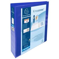 EXACOMPTA 51844BE : Classeurs personnalisables avec 3 pochettes - Bleu - Dos de 78 mm