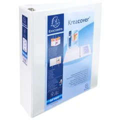 EXACOMPTA 51845E  Classeurs personnalisables avec 3 pochettes - Blanc - Dos de 90 mm