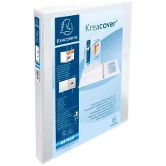 Classeur personnalisable 2 anneaux avec 2 Pochettes - Blanc -  Dos de 47 mm EXACOMPTA Image