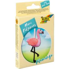 Kit de couture en feutrine pour fabriquer un Porte-clé - Flamand Rose : FOLIA Filzinies Visuel