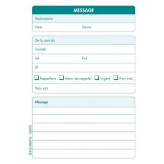 Messages téléphoniques carnets Exacompta 5290E Feuillets