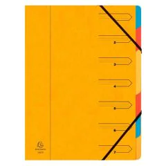 54079E EXACOMPTA : Trieur avec élastiques - 7 compartiments - Jaune