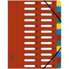 Trieur avec élastiques - Rouge - 24 compartiments EXACOMPTA