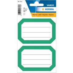 Etiquettes pour Livres - 82 x 55 mm - Contour Vert : HERMA Lot de 12 Image