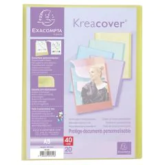Porte-vues Souple Personnalisable - Assortiment Pastel - A5 EXACOMPTA JAUNE