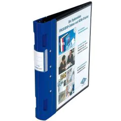 Photo Classeur à 4 anneaux pour présentation Ergogrip - Dos 38 mm - Noir/Bleu WEDO