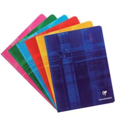CLAIREFONTAINE 63751C : Cahier piqûre couverture pelliculée - 48 pages à grands carreaux - 170 x 220 mm