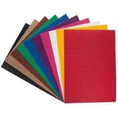 Feuille cartonnée ondulée - 250 x 350 mm - Assortiment : FOLIA Lot de 10 Modèle