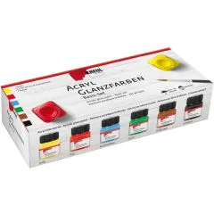 Lot de 6 pots de Peinture Acrylique brillante - 20 ml - Assortiment : KREUL Visuel