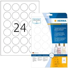 Étiquettes adhésives - Transparente Ronde 40 mm HERMA 8023