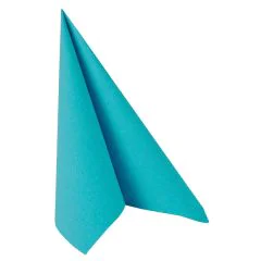Lot de 50 Serviettes en papier - Turquoise - 400 x 400 mm : PAPSTAR Royal Collection Modèle
