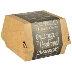 Photo Boîte à burger - 155 x 155 x 90 mm PAP STAR Pure 