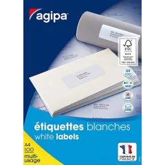 Étiquettes adhésives - 38 x 21,2 mm : AGIPA 118990 Lot de 6500 modèle