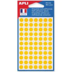 Photo AGIPA : Lot de 462 pastilles adhésives 8 mm - Jaune 111834