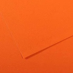 Feuille de papier dessin Mi-teintes - Orange rouge - 500 x 650 mm : CANSON Visuel