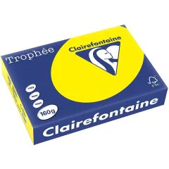 Ramette de papier Trophée de 250 feuilles A4 160g - Jaune soleil: CLAIREFONTAINE Visuel