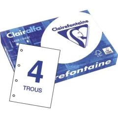 Ramette de 500 feuilles perforées A4 - Extra blanc : CLAIREFONTAINE Image