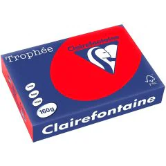 Ramette de papier de 250 feuilles A3 160g - Rouge Corail : CLAIREFONTAINE Trophée Photo