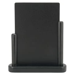Ardoise de Table - 200 x 230 mm - Support Noir : SECURIT Elegant Moyen (ELE-BL-ME)