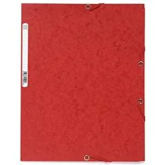 Chemise à élastiques 3 rabats Carte lustrée 400g - Rouge : EXACOMPTA Visuel