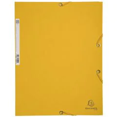 Chemise à élastiques 3 rabats Carte lustrée 400g - Jaune : EXACOMPTA Image
