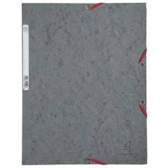 Chemise à élastiques 3 rabats Carte lustrée 400g - Gris : EXACOMPTA Photo