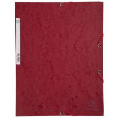Chemise à élastiques 3 rabats Carte lustrée 400g - Cerise : EXACOMPTA Photo