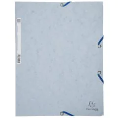 Chemise à élastiques 3 rabats Carte lustrée 400g - Gris tourterelle : EXACOMPTA Modèle
