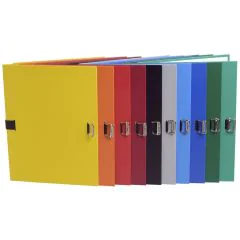 EXACOMPTA 720E : Lot de 10 chemises toilées à sangle - Couleurs assorties