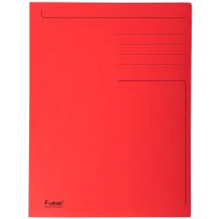 EXACOMPTA : Lot de 50 chemises imprimées à 3 rabats - 448003E Rouge (Papier recyclé)