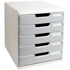 EXACOMPTA : Module de rangement 5 tiroirs - Modulo - Gris/granit