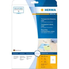 HERMA Étiquettes transparentes A4 - 210 x 297 mm 4375