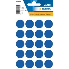 HERMA 1883 : Lot de 100 étiquettes adhésives rondes - 19,0 mm - Bleu foncé