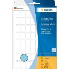 HERMA 2343 : Lot de 1792 étiquettes - 12,0 x 18,0 mm - Bleu
